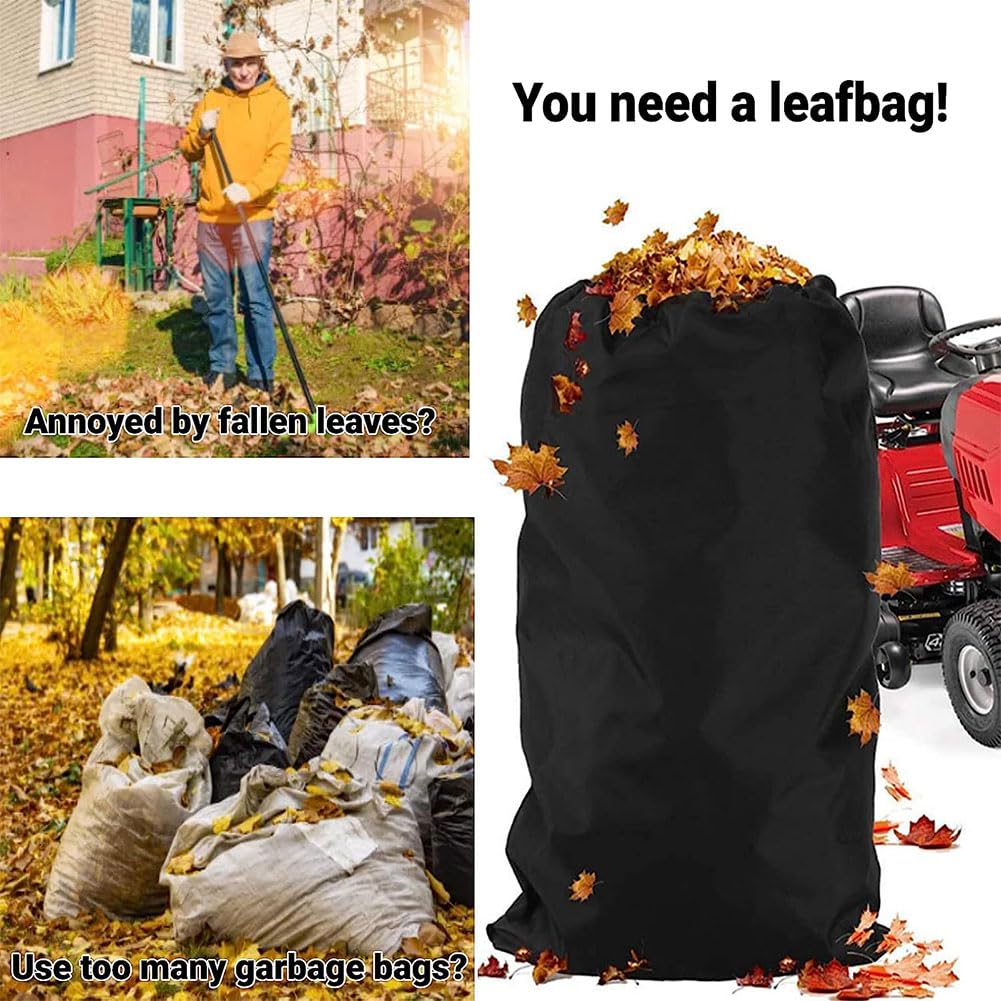 2 bolsas de hojas para tractor de césped, tela Oxford 420D resistente al desgaste para cortacésped, recogedor de hojas y bolsa de jardín para tractor, hoja de jardín de limpieza rápida 200*130cm