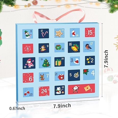 Miniatura 6 de Calendario de Adviento 2025, calendario de cuenta regresiva de Navidad de 24 días con pulsera, collar, anillo y bonito dije único de dibujos