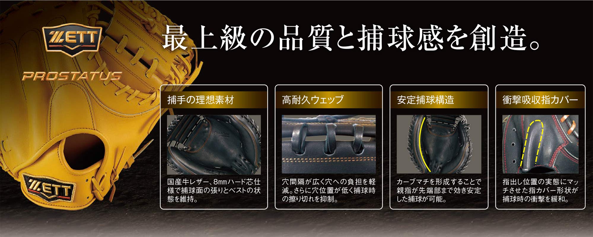 Amazon | ゼット(ZETT) 硬式野球 キャッチャーミット プロステイタス