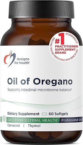 Designs for Health Cápsulas blandas de aceite de orégano, suplemento de aceite de orégano con carvacrol altamente concentrado, apoya la limpieza