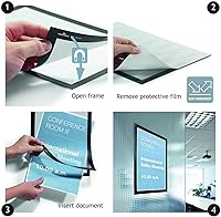 Vista 4 de Durable Duraframe 476801 - Marco magnético autoadhesivo, tamaño carta, 2 unidades, color negro, Negro