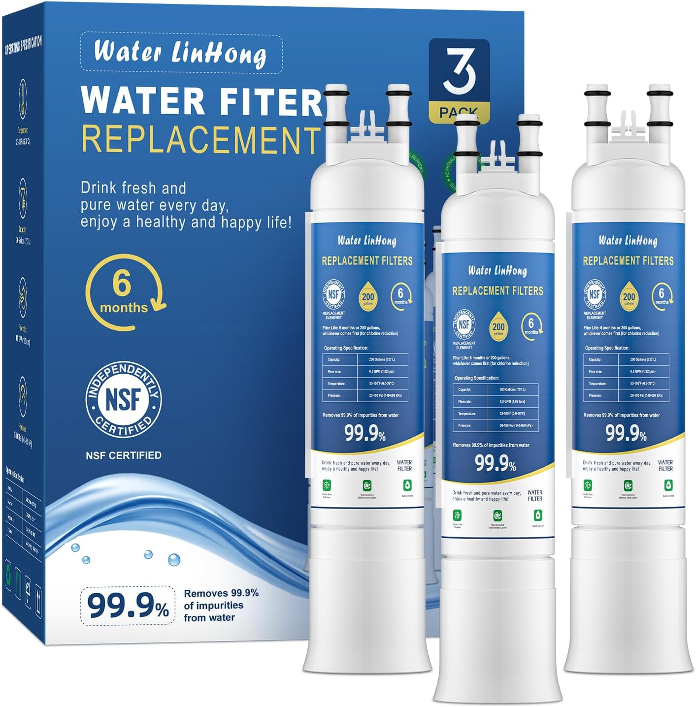 FPPWFU01 Water Filter Replacement Compatible with Frigidaire PurePour PureAdvantage PWF-1, Electrolux EPPWFU01 Water Filter (3)