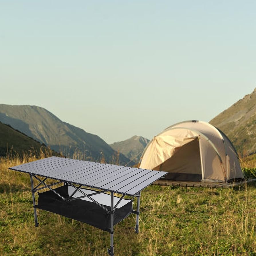 Amazon.co.jp: キャンプテーブル 50‑80cm 高さ調節可能 丈夫な