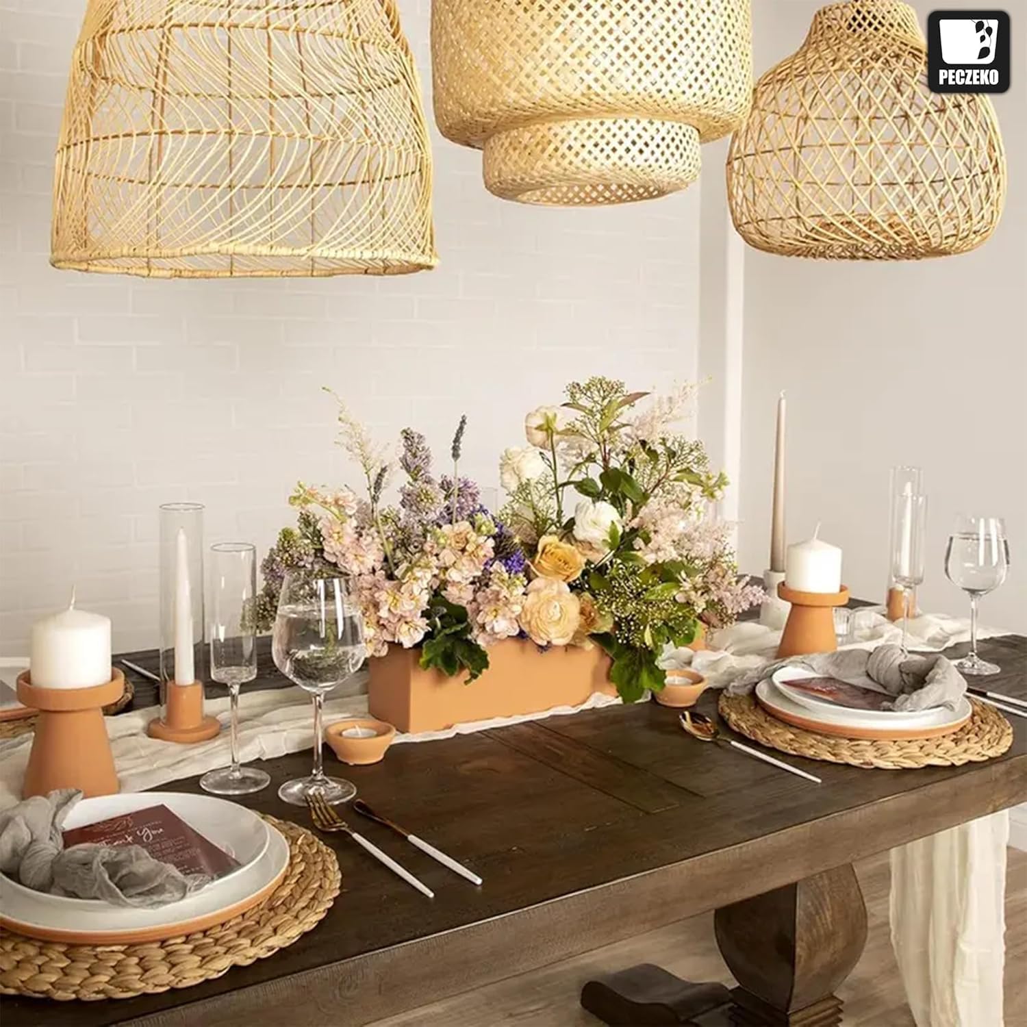 8er Set Rund Seegras Platzset Abwaschbar Platzsets Tischsets Werden, Boho Platzteller, Ideal für Weihnacht Hochzeit Küche Party, Hitzebeständige 35cm Platzdeckchen Abwaschbar, Natur