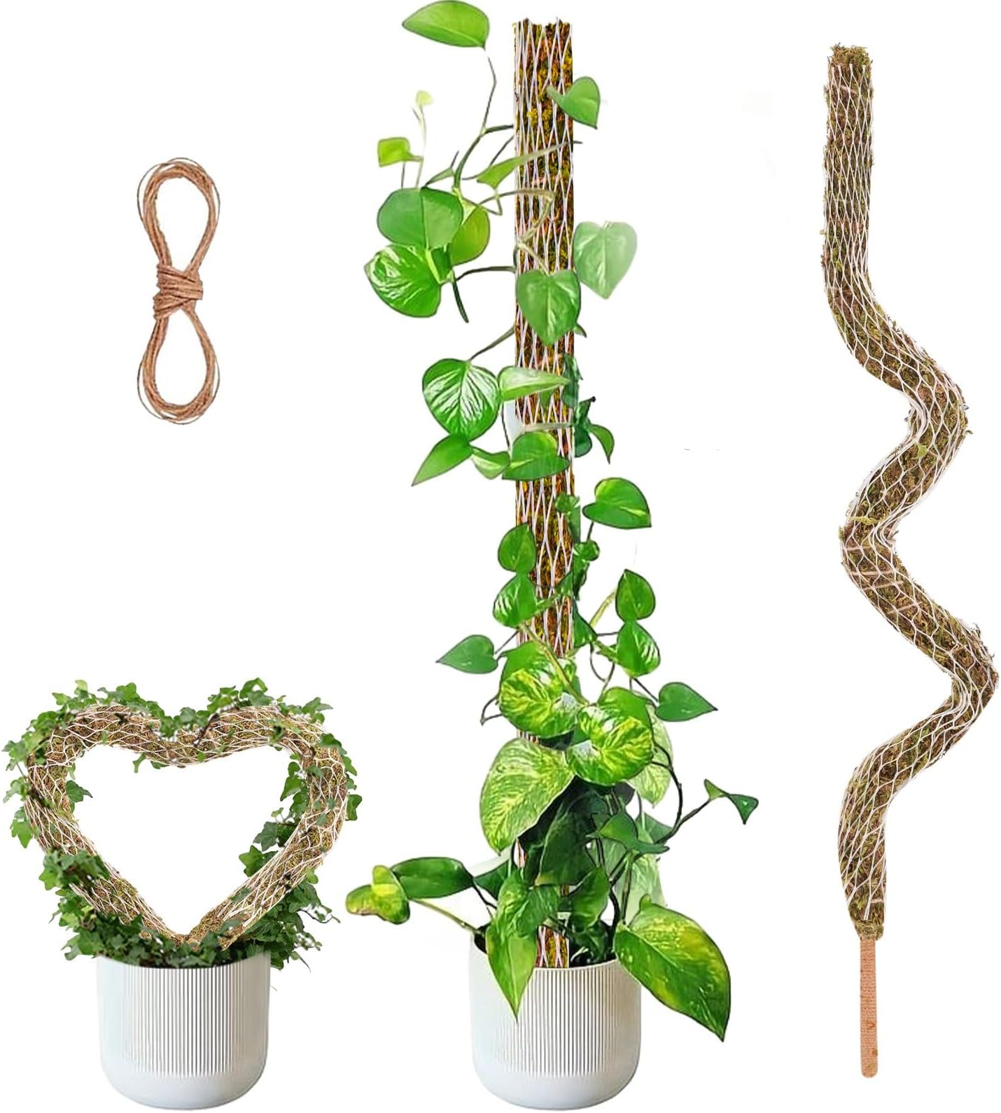 Moss Pole 1Pack 30 Inch Moss Pole for Plants Indoor Natural Moss Material Good Water Retention Performance Bendable Moss Pole for Plants Aluminum Core Material More Sturdy