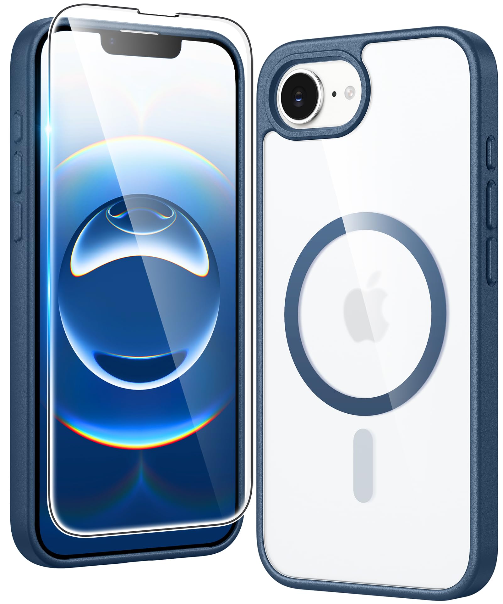 FNTCASE for iPhone 17e/16e Case Compatible with Magsafe Clear Phonecase | Screen Protector, Anti Yellowing, Military Grade Drop Protection, Shockproof Protective, Magnetic Transparent Cell Phone Case