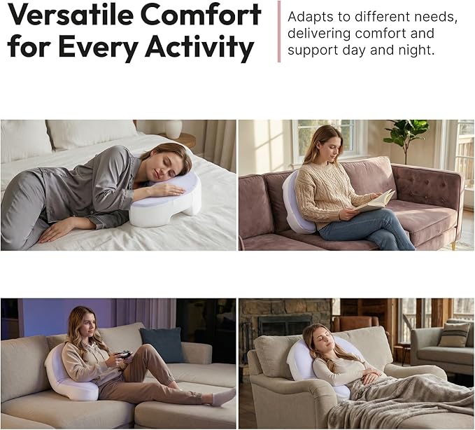 Almohada Espuma de Memoria Semicircular para Dormir de Lado con Agujeros para Brazos miniatura 7