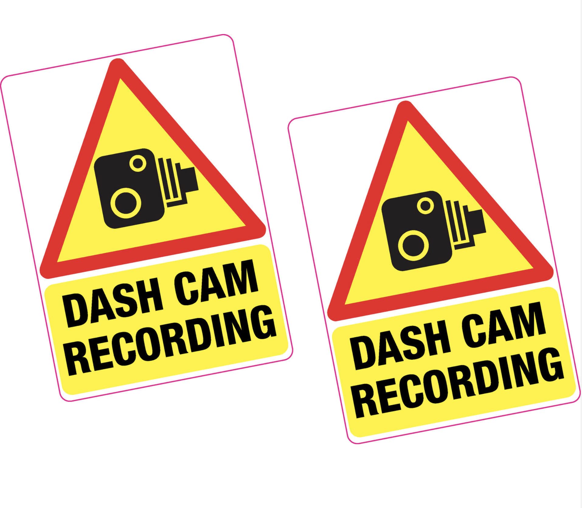 Printwhizz Full Colour 2 X Dash Cam Recording Vinyl Sticker 100X70mm Car Van Taxi Vehicle