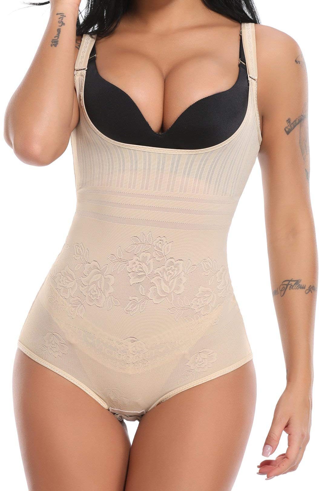 MISS MOLY Shapewear Bodysuit for Women Tummy Control Shapewear Open Bust Body Shaper Sculpting Bodysuit