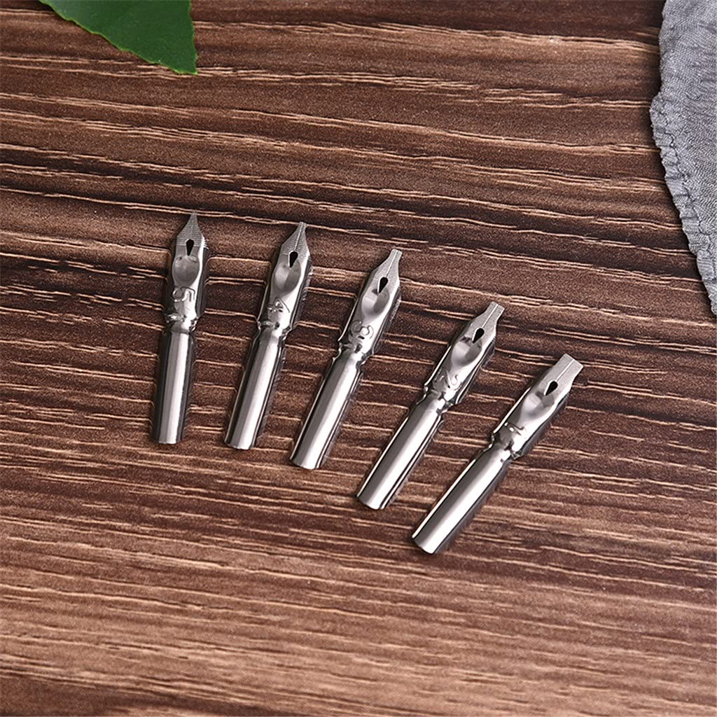 1 zestaw dip metalowe pióro wieczne, kaligrafia, pióro, vintage, artykuły do pisania, 5 stalówek (E)
