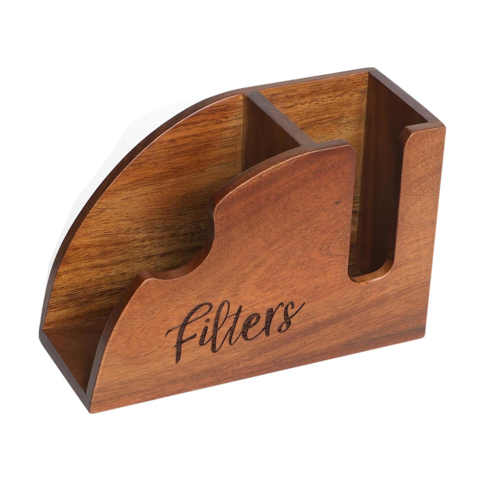 Porte-filtre à café sophistiqué en bois, support de rangement haut de gamme