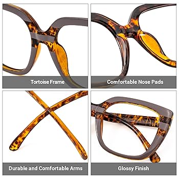 Amazon.com: Zeelool Stylish Oversized Square Blue Light