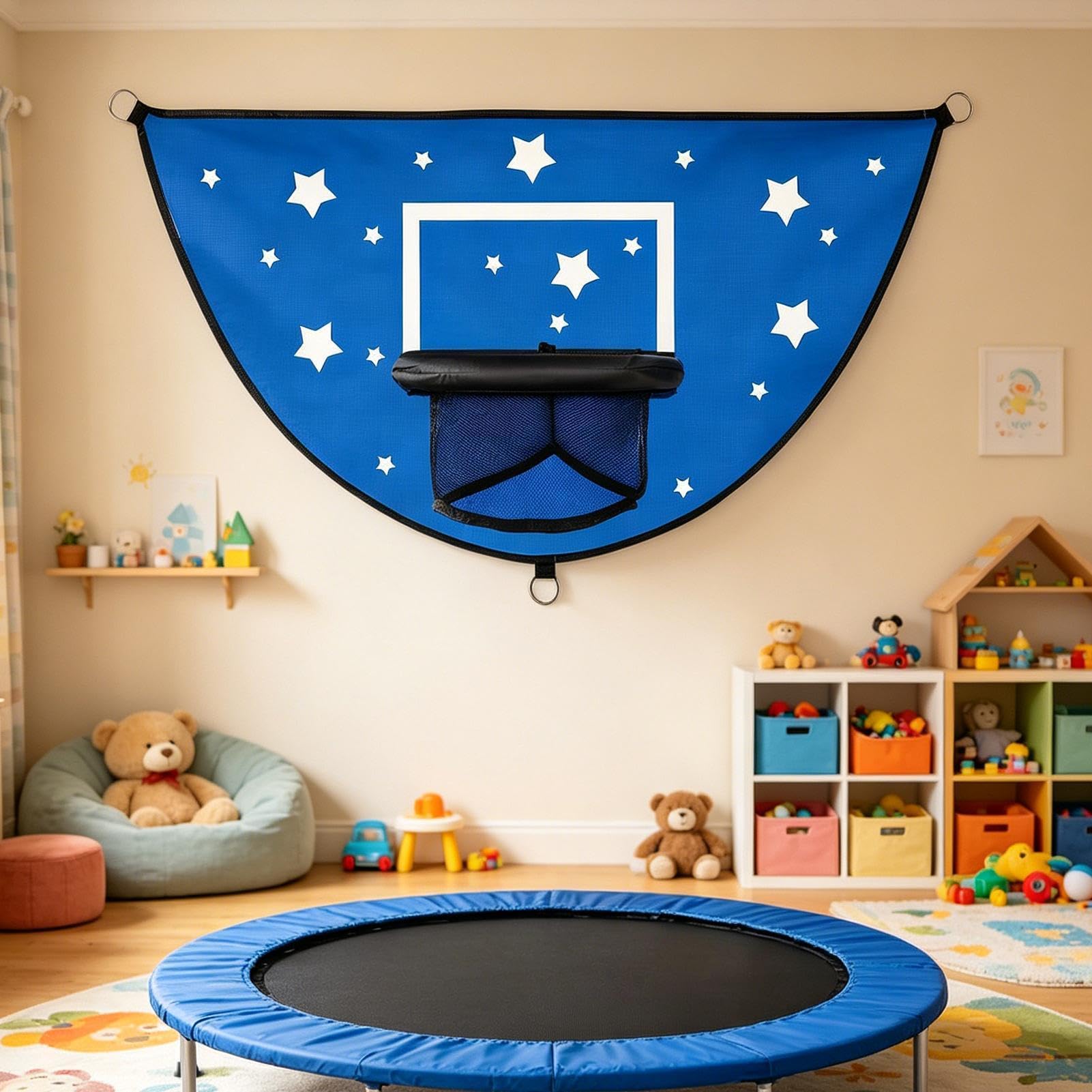 Panier de basket pour trampoline d'extérieur – Ensemble de jeu avec panier rebondissant pour , ensemble pour trampoline avec panier à écraser, pour utilisation dans la cour, le jardin, les jeux Panier de basket pour trampoline d'extérieur – Ensemble de jeu avec panier rebondissant pour , ensemble pour trampoline avec panier à écraser, pour utilisation dans la cour, le jardin, les jeux