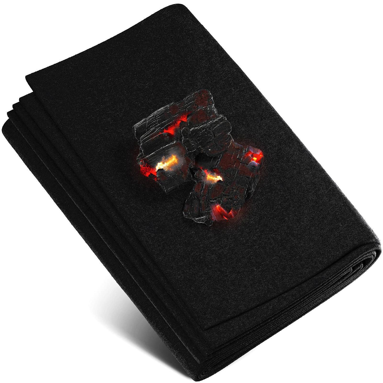 Tapis ignifugé 1x1 m résistant à la Chaleur Jusqu‘à 982 °C, Tissu Anti-feu idéal comme Protection ou Support de Grill, Tapis Anti-Chaleur Non Inflammable, Plaque réfractaire, Protection Anti-feu
