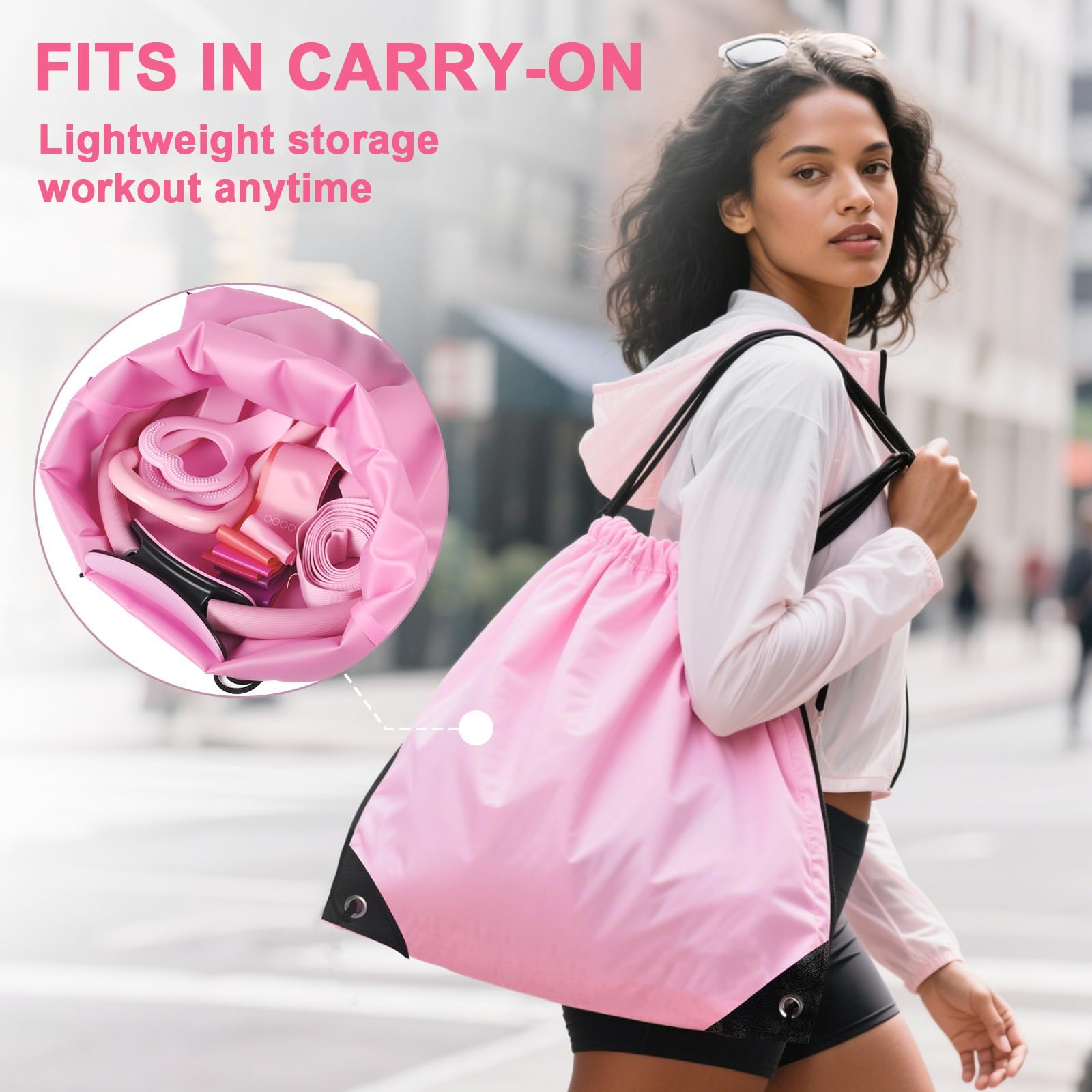 Kit Pilates, Anneau Pilates, Ensemble Fitness 13 Pièces avec Surface Texturée Anti-Dérapante, Incluant Ballon d'exercice Et 5 Bandes De Résistance, pour Entraînement Maison, Séance Studio