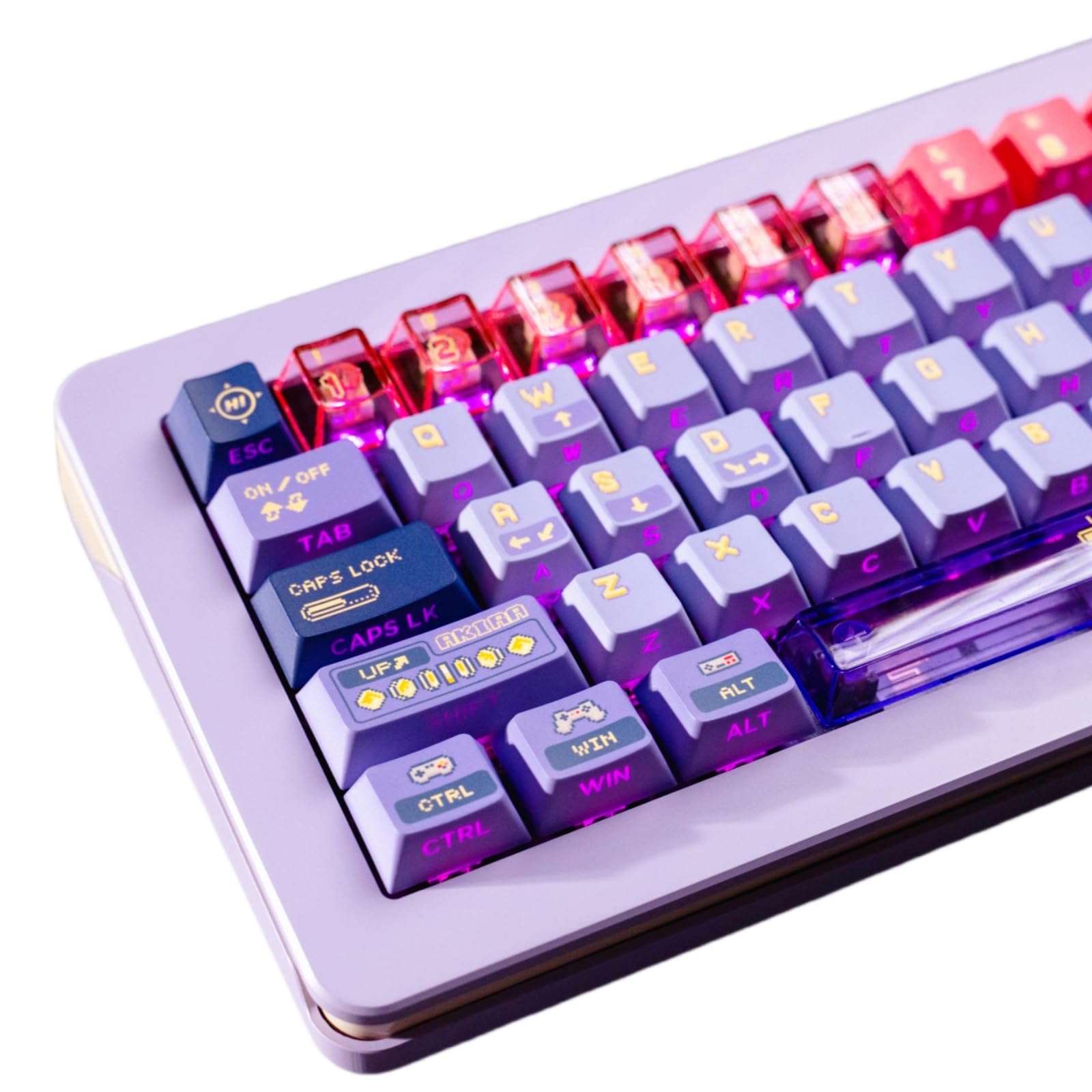 REDQIN PBT Keycap Set- Anime Girl Keycaps Side Printed 5 Side Dye-Sub Keycaps Cherry Profile for Mechanical Keyboard Key Cap (130 Keys Side Printed Set - Without PC Part)