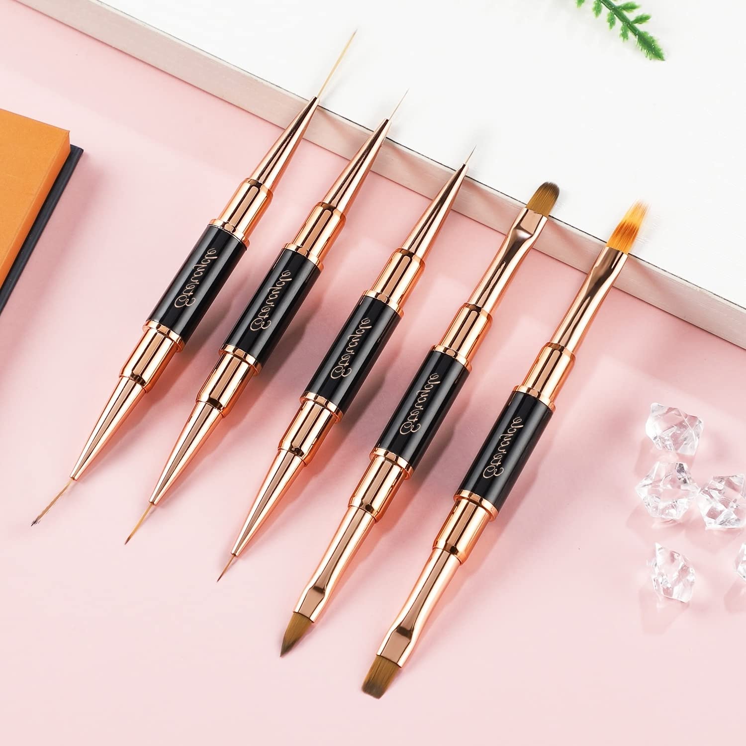 Double-Ended Acrylic Nail Art Brushes Set, Etercycle Gel Polish Nail Art Design Pen Painting Tools Nail Art Liner Brush and Nail Dotting Pen for Acrylic Application Salon at Home DIY Manicure : Beauty & Personal Care