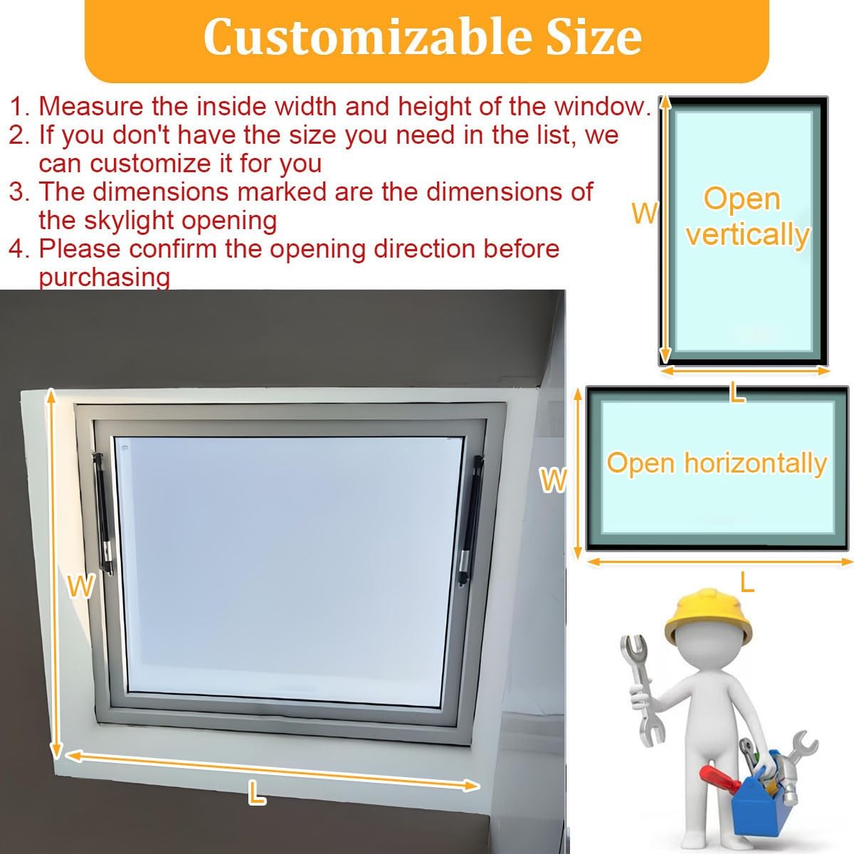 Ventana de Techo Eléctrica con Control Remoto, Tragaluz de Aluminio con Vidrio Templado Doble, Sensor de Lluvia Automático, Claraboya para Azotea, Sótano, Ático(White,LxW 70 x 70 cm)