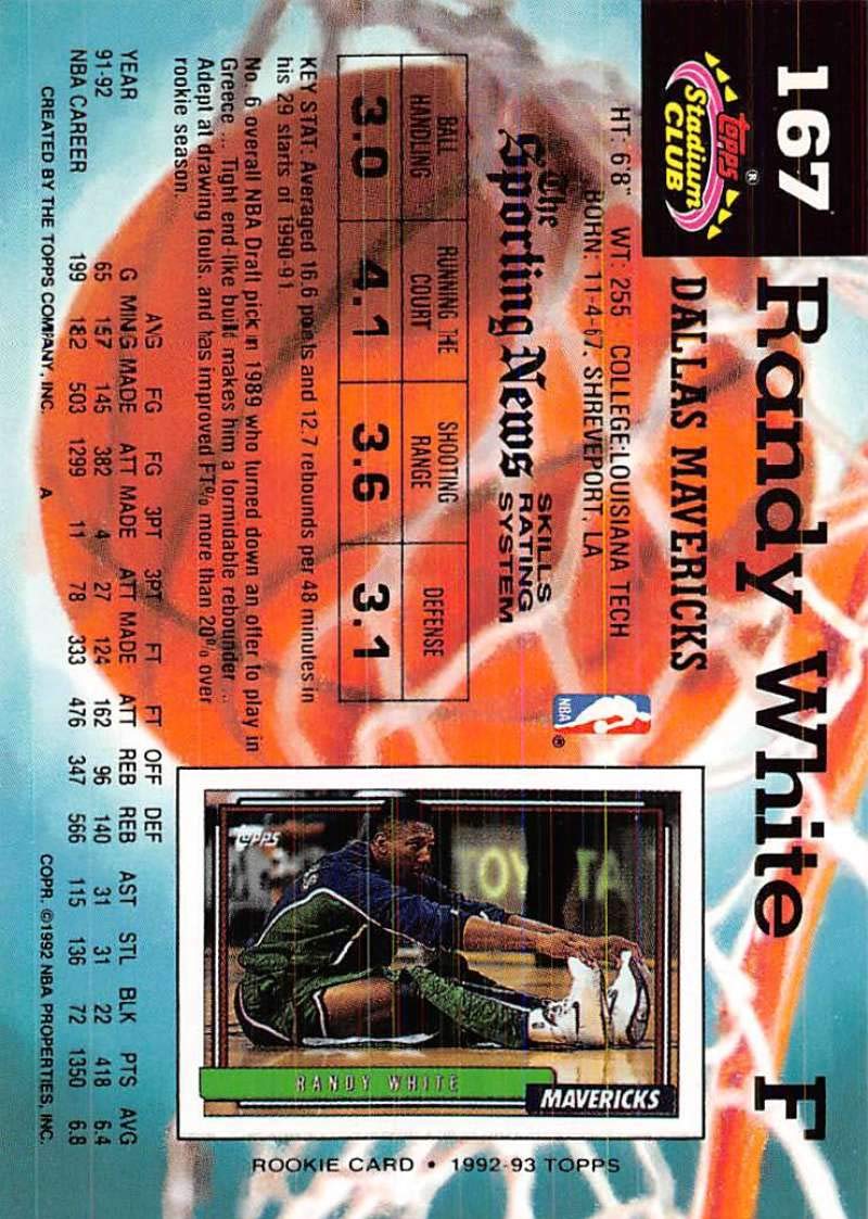 Amazon.com: 1992-93 Stadium Club Basketball #167 Randy White
