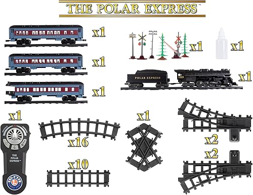 Miniatura 7 de Lionel El Polar Express Battery O Gauge - Juego de tren de juguete con control remoto, locomotora, vagones de tren y pista con sonidos auténticos de