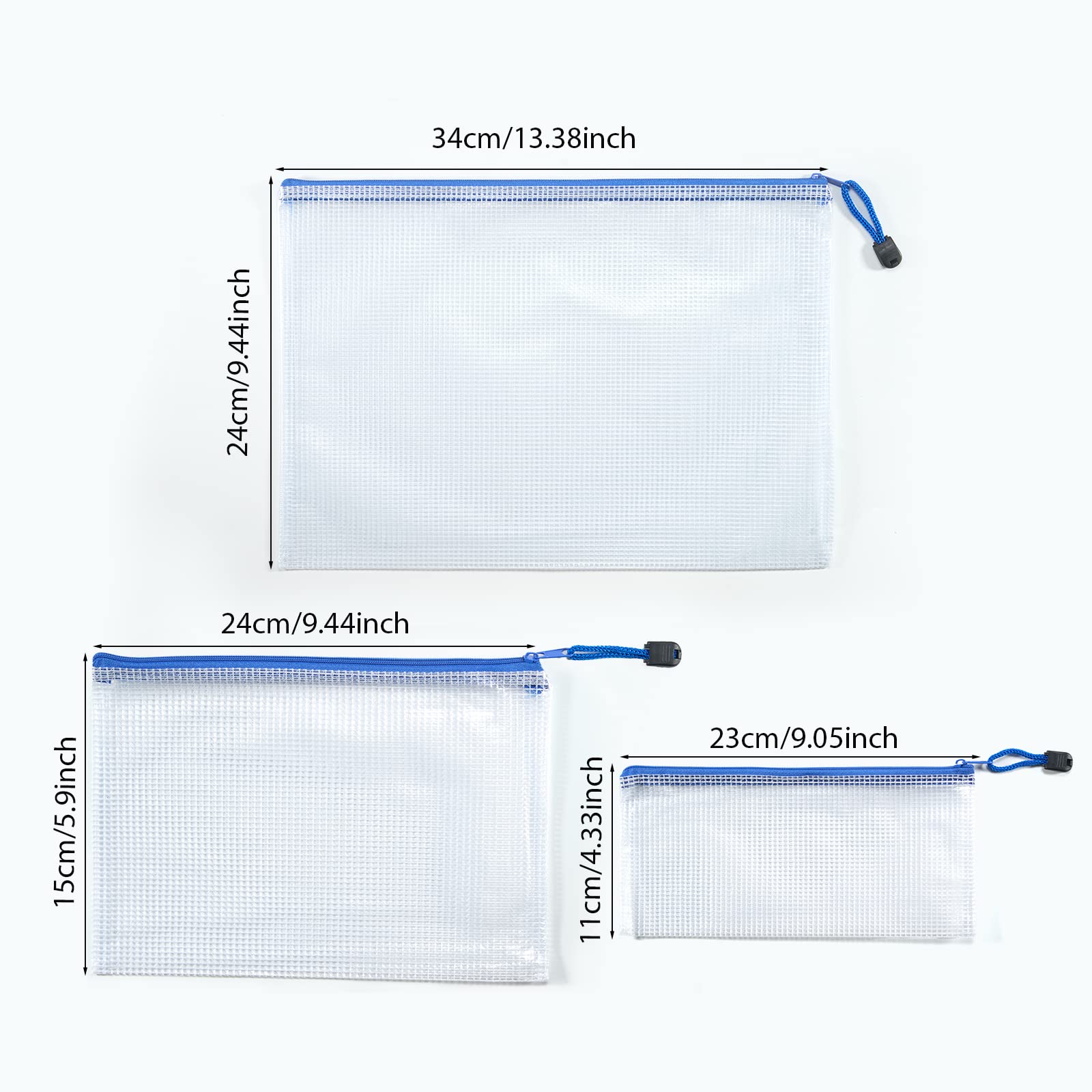 12 Pochettes Zippées A6 En PVC Transparent - Pour Documents, Cosmétiques, Fournitures De Bureau (5 Couleurs)