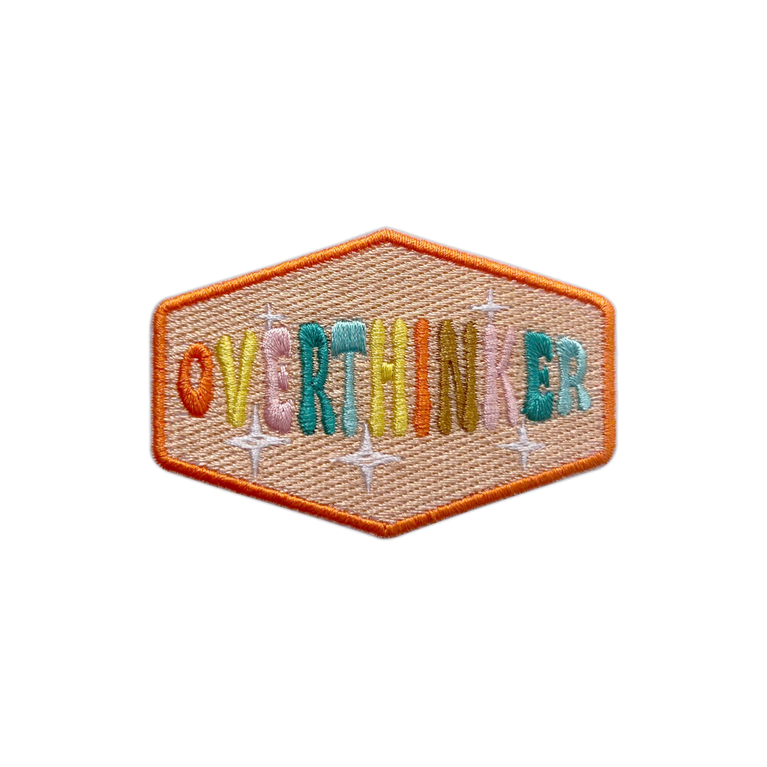 Roiseposie Overthinker Floral Patch, Mental Health 3 Inches Iron On/Sew On Embroidered Applique Fabric Anxiety Patches for Clothes Backpacks Hat Jeans