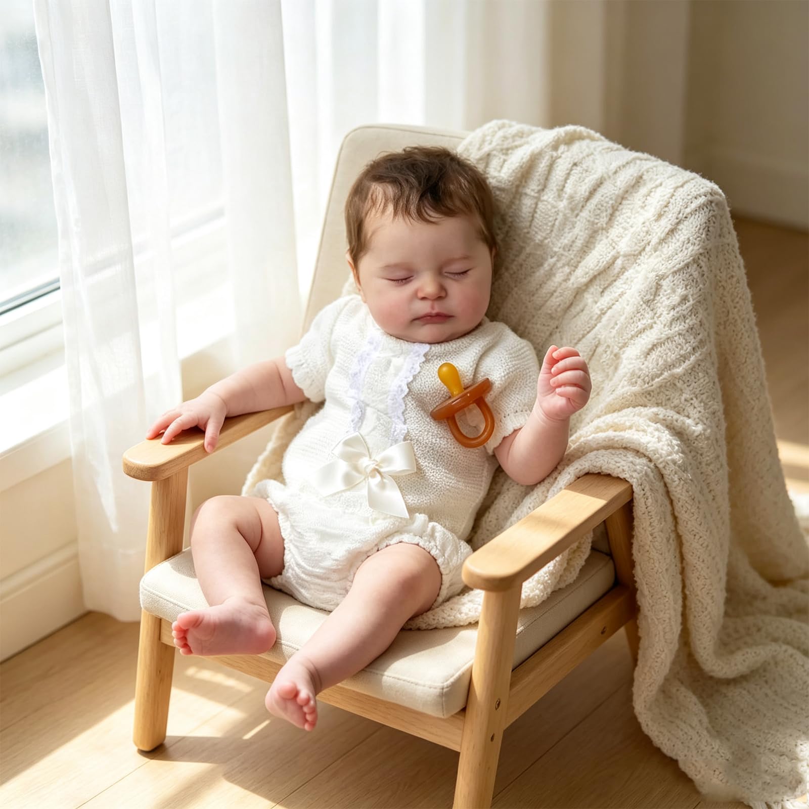 Bambole Reborn realistica neonato addormentato 50 cm, corpo imbottito in cotone, bambola neonato con occhi chiusi, giocattolo per giochi di ruolo e oggetto da collezione per bambini dai 3 anni in su
