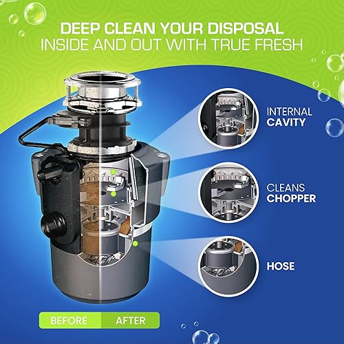 Miniatura 2 de True Fresh Limpiador de eliminación de basura  Paquete de 24 tabletas desodorizantes espumosas para fregadero y drenaje, potente solución de