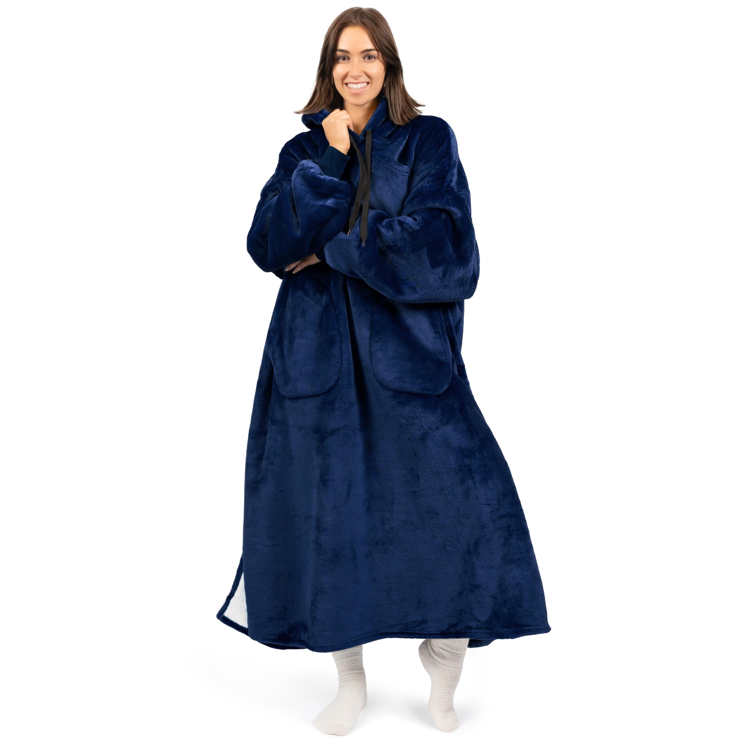 PAVILIA Blanket Hoodie for Women, Sherpa Wearable Blanket Men, Oversized Sweatshirt Blanket, Fleece Hooded Blanket Sweater