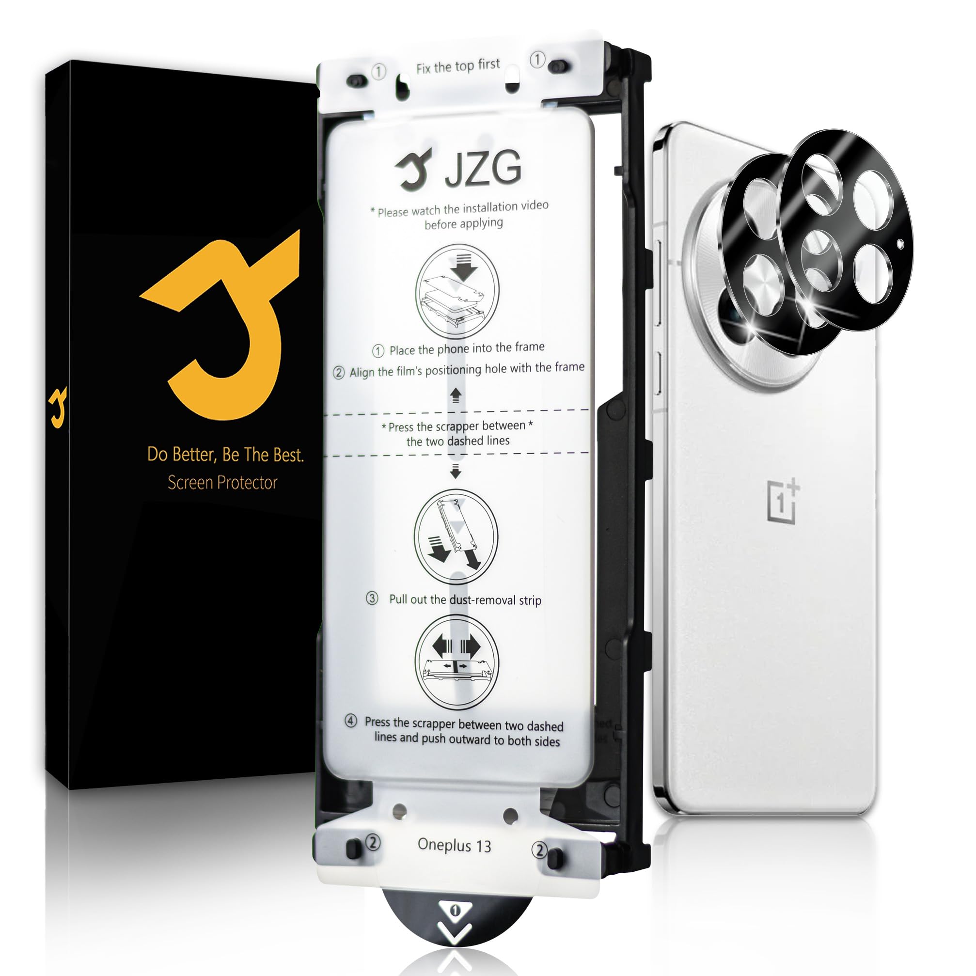 HOMEMO [2+2 Pack] for OnePlus 13 5G Screen Protector, Ceramic Film, Camera Lens Protectors, Ultra Clear, Fingerprint Compatible, Anti-Scratch, Case Friendly