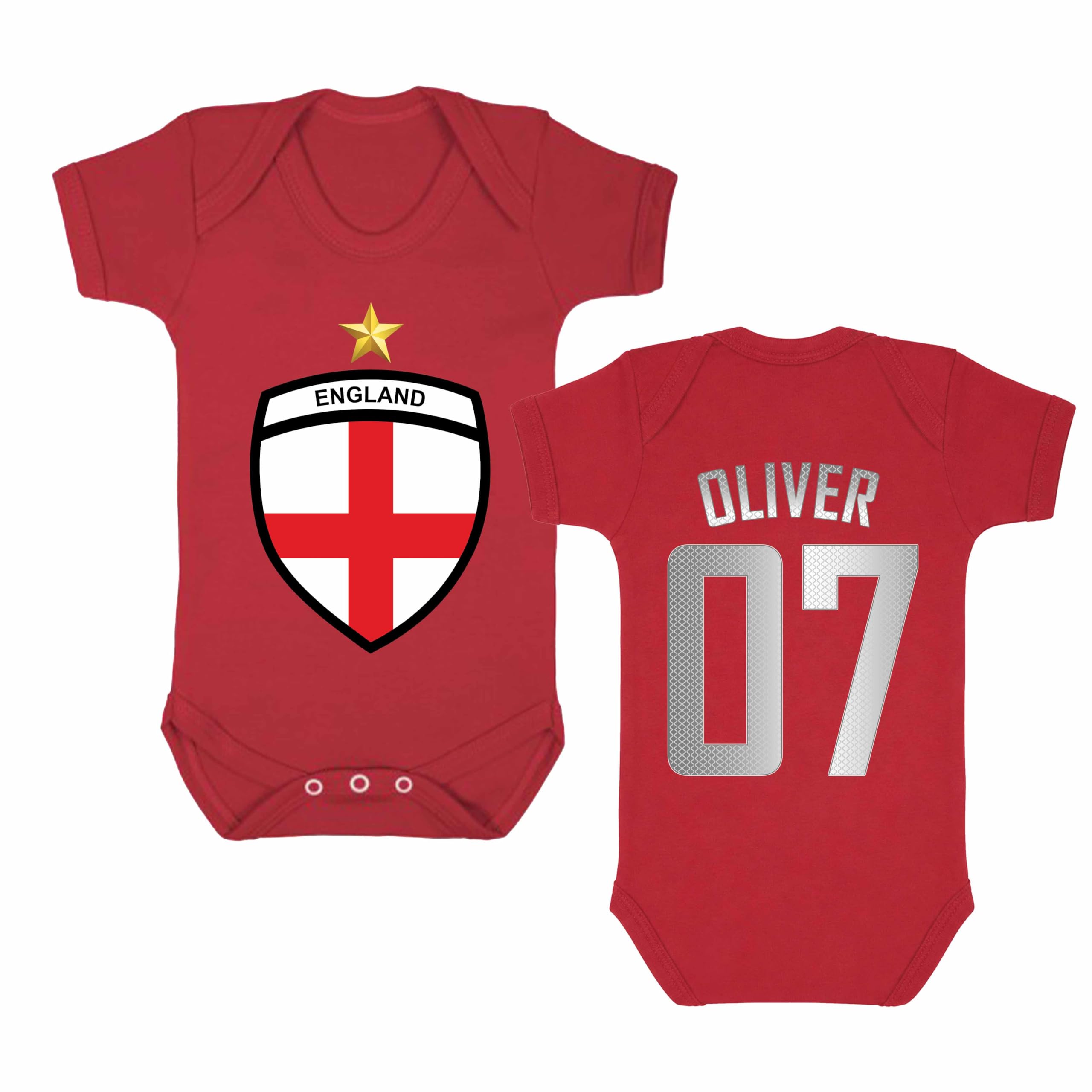 Personalised England Flag Baby Football Vest: Custom Baby Vest 2026, Baby Grow, and Top for 0-12 Months Infants England Fan