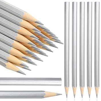 100 Pieces Silver Welders Pencil Water Soluble Marking Pencil 7 Inches Drawing Metallic Colored Pencils for Metal Welding Construction Workers Plumbers Framer Teacher Marker Tools