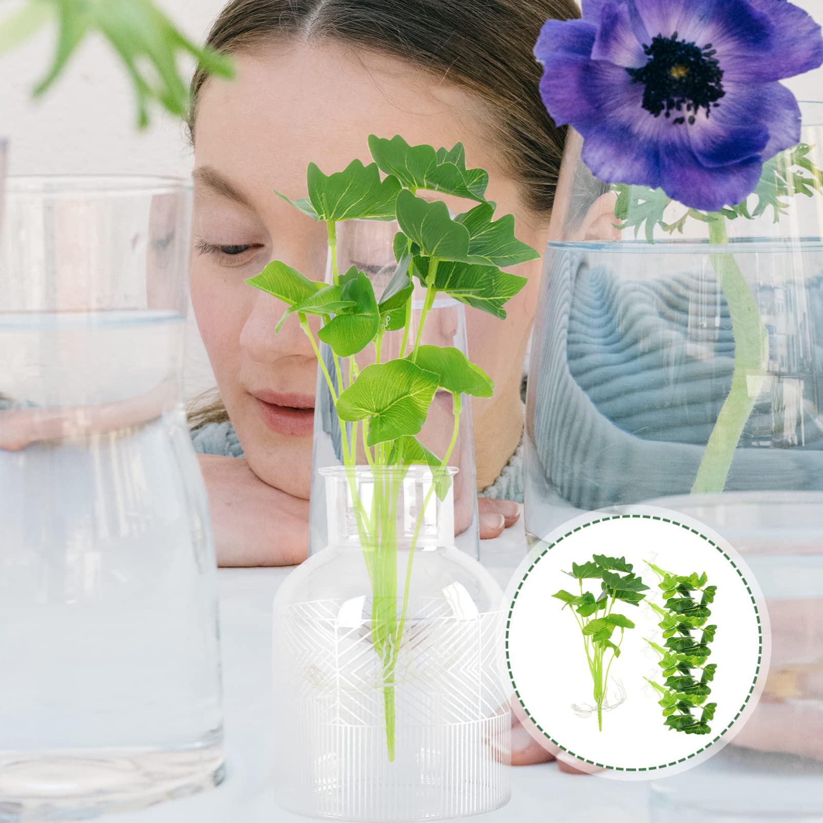 ABOOFAN 25 Pz Piante D'imitazione Decorazione Vegetale Finta Modello Di Pianta Acquatica Fornitura Acquario Mini Piante Artificiali Prato Verde Tavolo Da Pranzo Fiori Artificiali Plastica