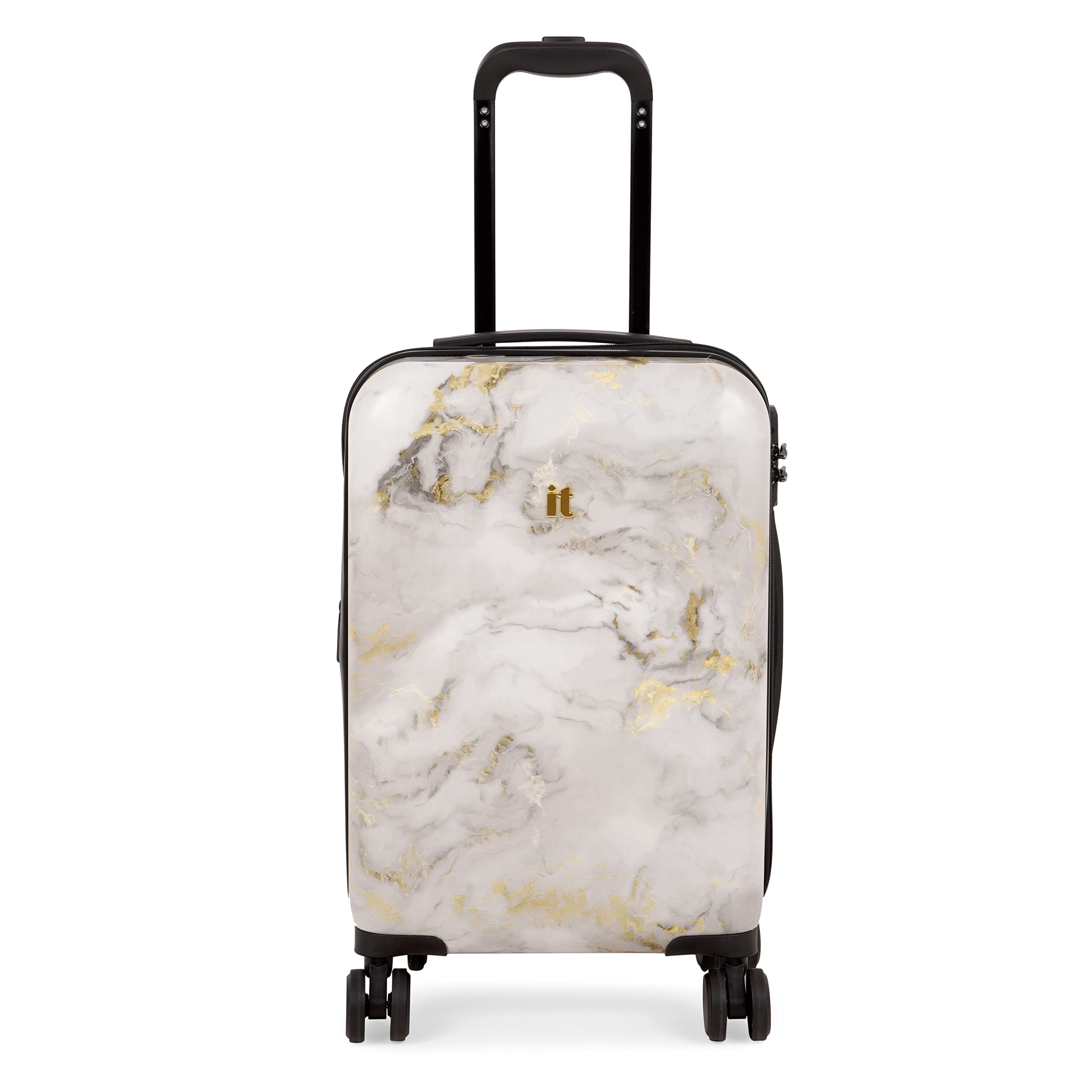 Sheen -Gold Grey Scale-Marble Effect Cabin-20 inches Expandable Polycarbonate Hardsided Suitcase Travel Bag 8 Wheel Trolley-54.5 cm-image-41
