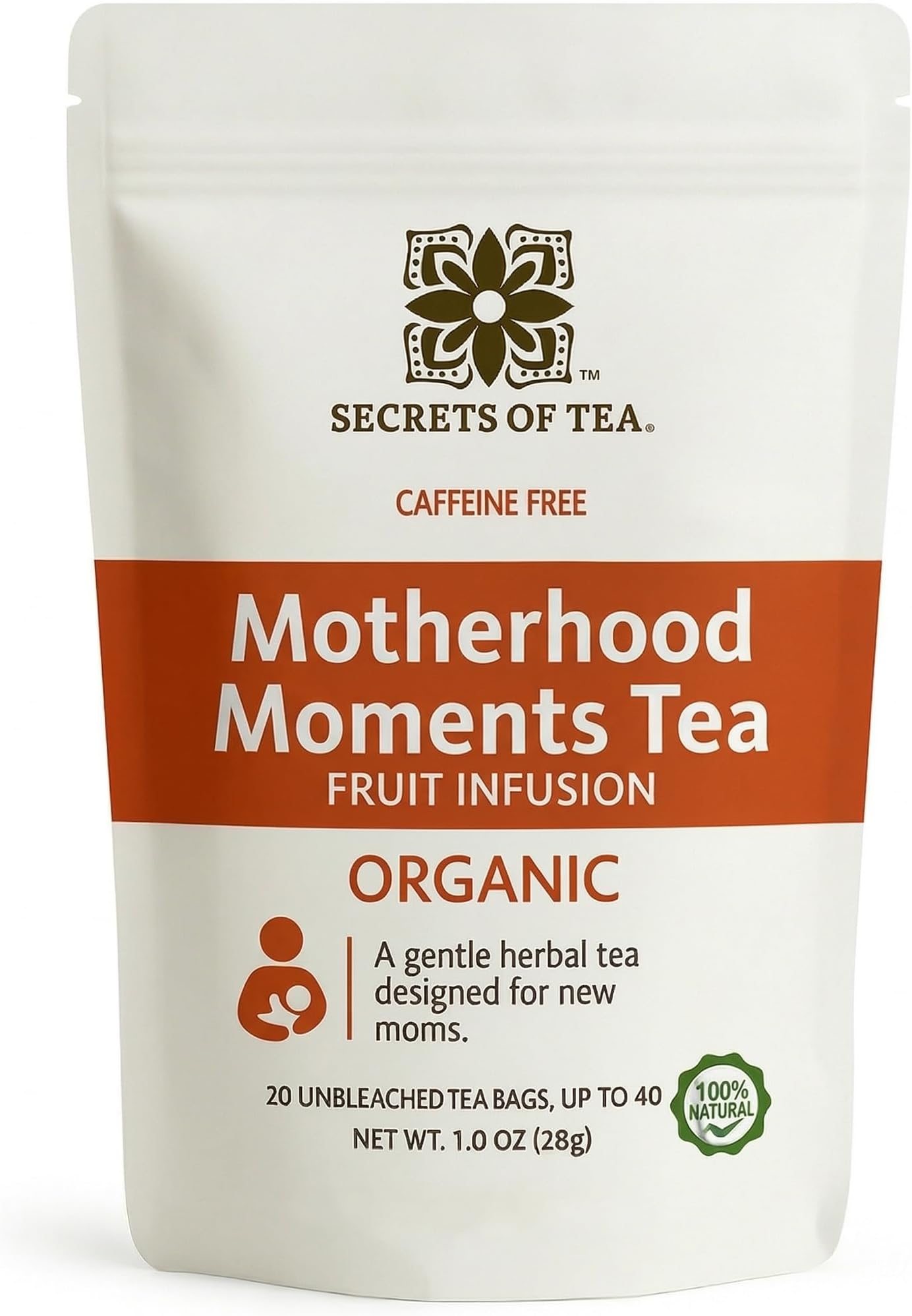 Healthy Lactation Tea for Breastfeeding Moms, Natural USDA Organic Caffeine-Free Nursing Tea for Increased Breast Milk, Lactation Support for Women, Fruits Flavor - 20 Count(1 Pack)