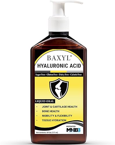 Baxyl - Suplemento de ácido hialurónico líquido para aliviar las articulaciones (vegano, sin gluten, sin OMG, patentado MHB3 oral)