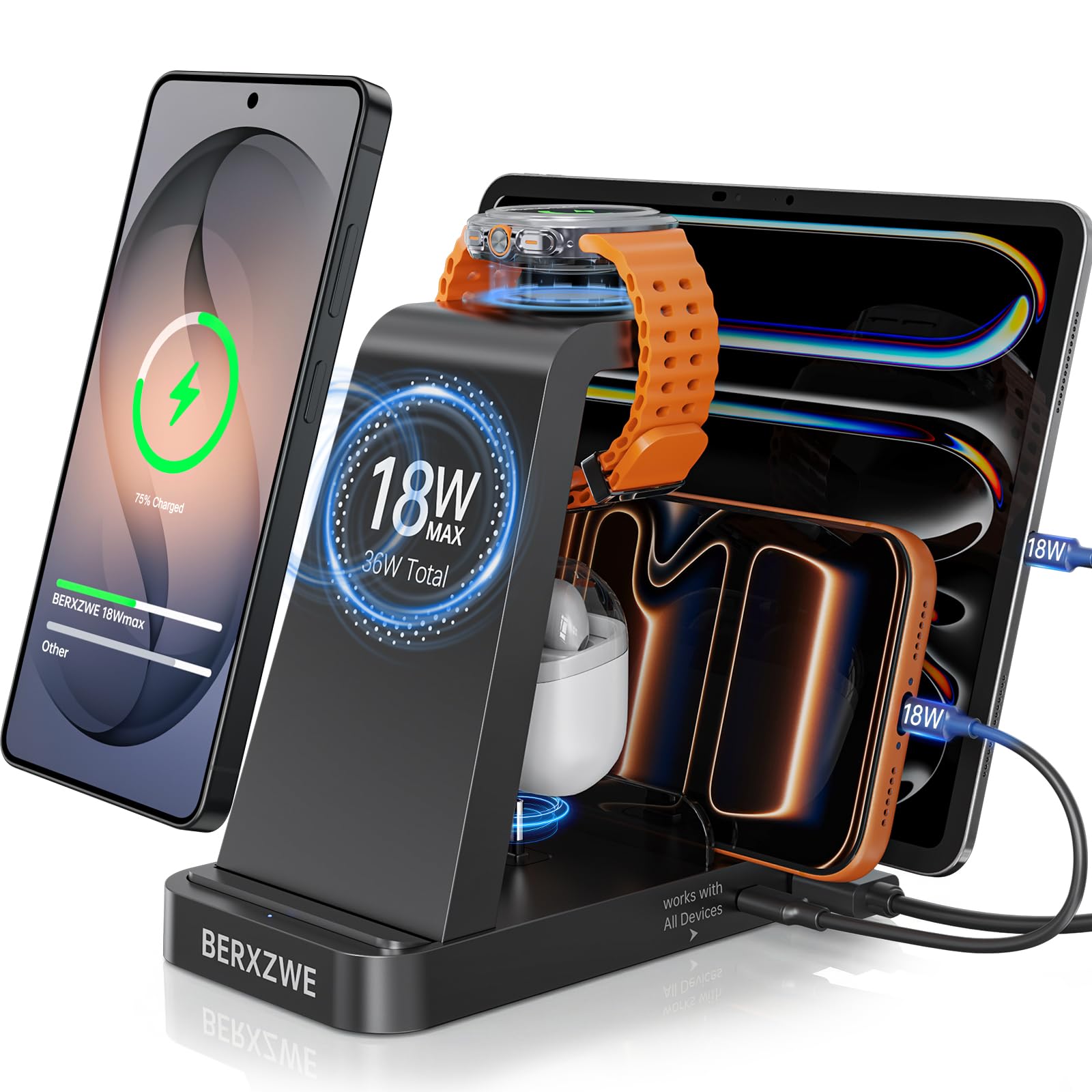 Wireless Charger for Samsung 5 in 1 Samsung Wireless Charging Station for Galaxy S26 Ultra S25 S24 Charger