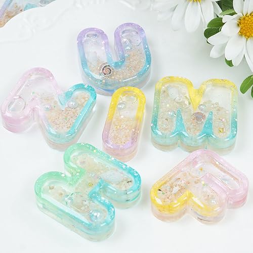 Miniatura 9 de Molde de silicona de arena movediza con letras, molde para agitador, bricolaje, llavero, herramientas de fabricación de joyas, suministros de