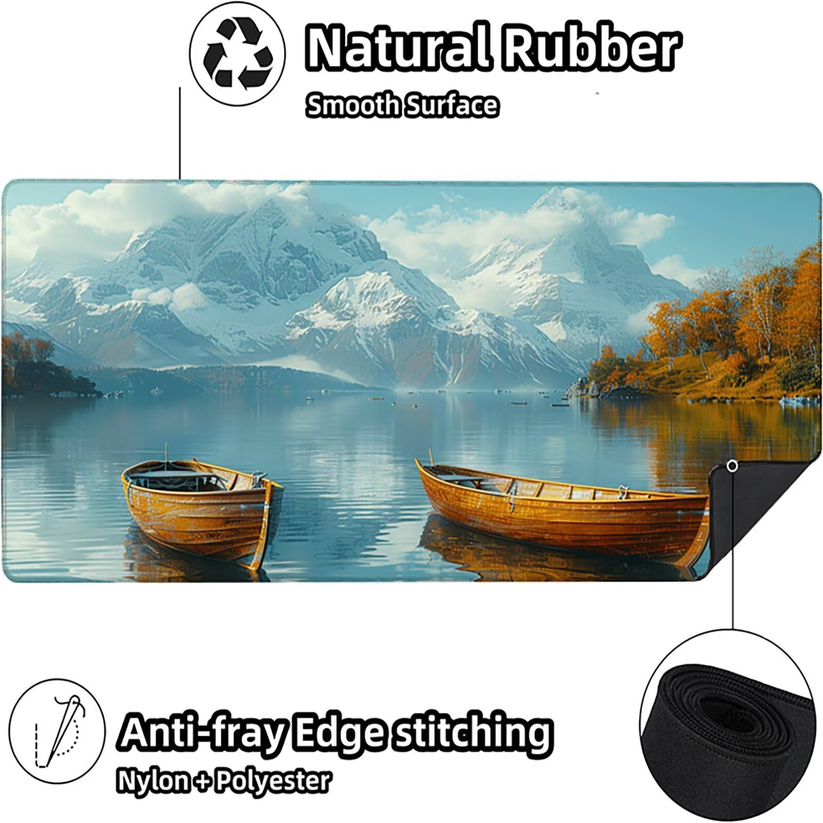 Paisaje Alfombrilla Ratón Gaming XXL 1500 x 800 mm, Alfombrilla Gaming Azul Mousepad con Base de Goma Antideslizante Impermeable Desk Mat para Teclado y Raton Accesorios Gaming, Regalos de Hombre B-4