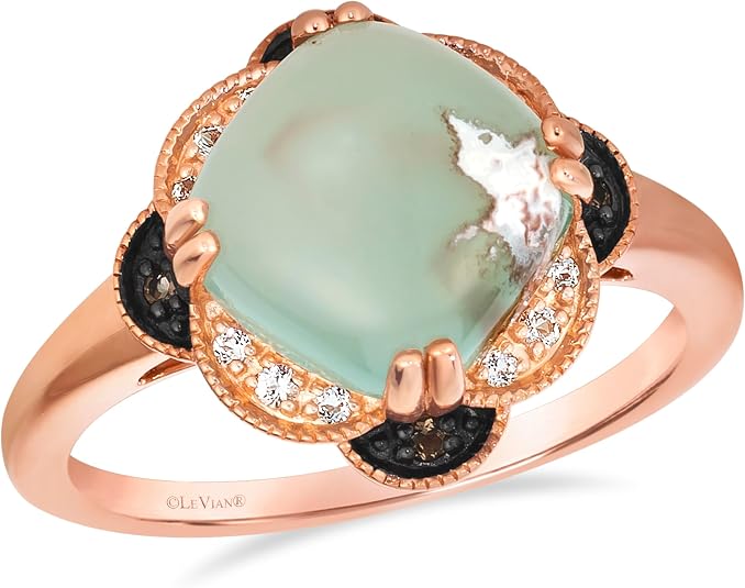 Aquaprase Cushion Statement Ring in 14K Rose Gold Plated Sterling Silver 💍