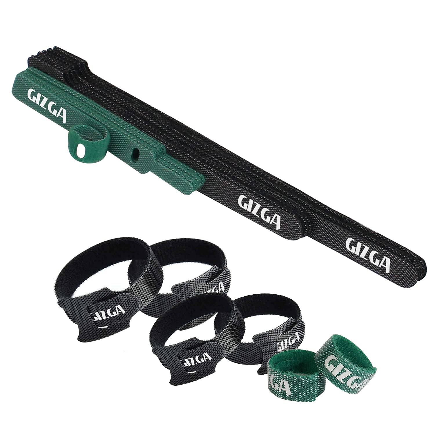 Gizga Essentials Cable Organiser, Cord Management System for PC, TV, Home Theater, Speaker & Cables, Reusable Cable Organizer for Desk, Double Sided Hook & Loop Wire, Reusable Cable Ties Strap