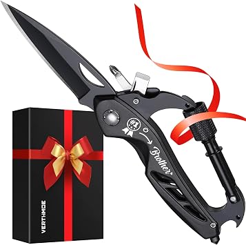 Gifts for Brother, Brother Gifts from Sister, Brothers Christmas Birthday Gift, Stocking Stuffers, Brothers Camping Gift, EDC Keychain Multitool