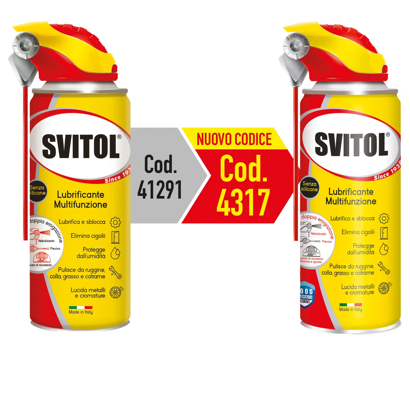 SVITOL Lubrificante Spray 400 ml con Cannuccia, Oli sintetici, Additivi anti-usura, Riduce attrito, Previene ruggine, paglierino, Trasparente