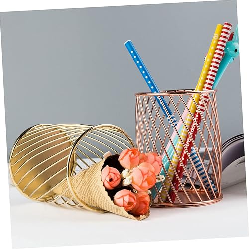 Miniatura 6 de NUOBESTY Soporte creativo de la pluma del escritorio del metal para el cepillo del maquillaje de los artículos de papelería blanco organizar el