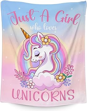 Unicorn Blanket Gifts - 40x50 Inches Cute Throw for Girls - Pink Soft Fuzzy Blankets for Bed, Couch & Living Room