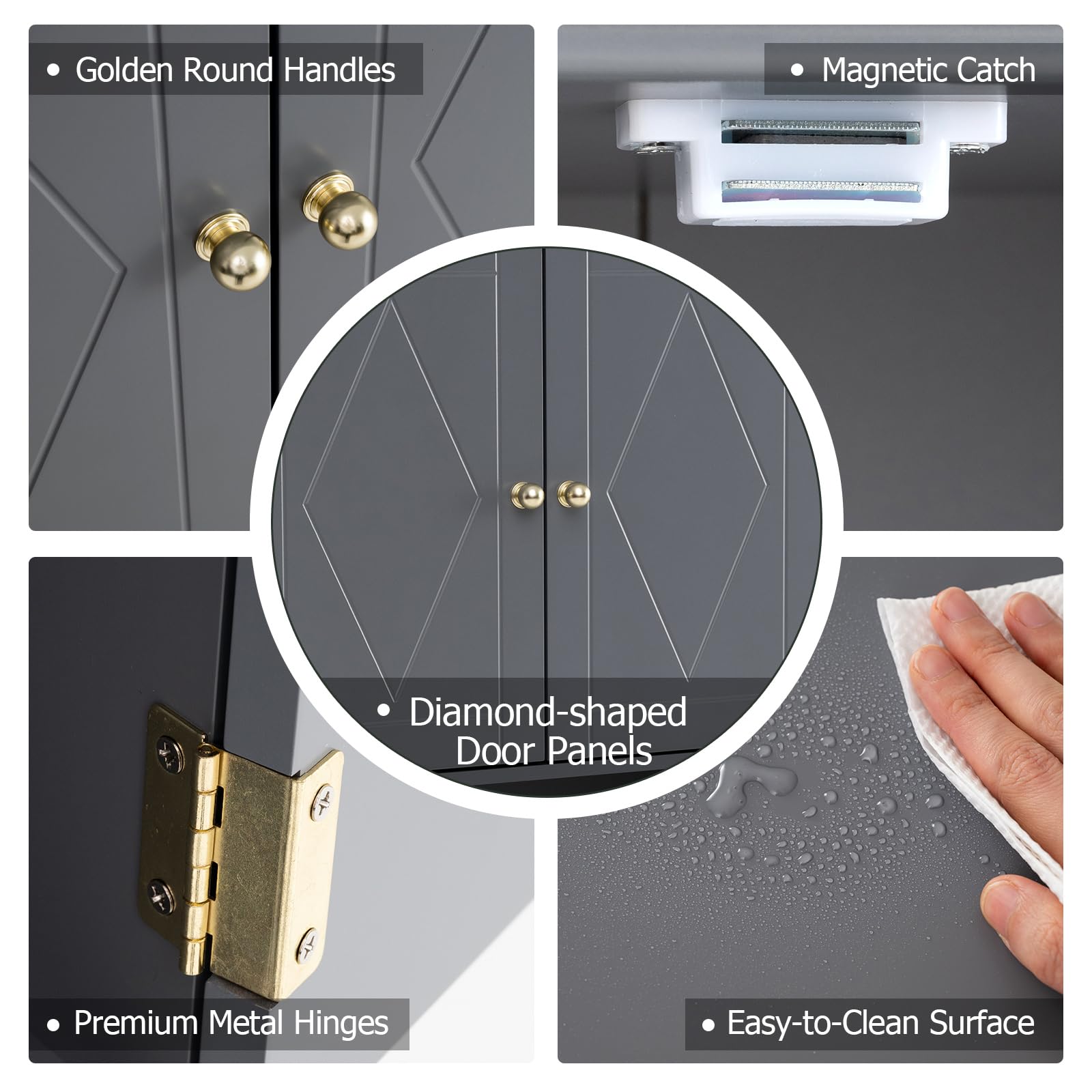 LIFEZEAL Meuble de Salle de Bain Mural, Armoire de Rangement Suspendue avec étagère Réglable, Compartiment Ouvert, Meuble de Salle de Bain Moderne en Bois pour Salle de Bain, Cuisine (Gris)