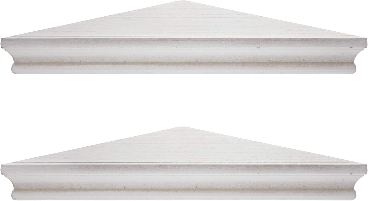 American Art Decor Set of 2 Floating Corner Shelves - Shelf Bracket & Organizer for Living Room, Bedroom, Bathroom, Offices & More (Grey, 2.25”x 16.5”x 8.25”)