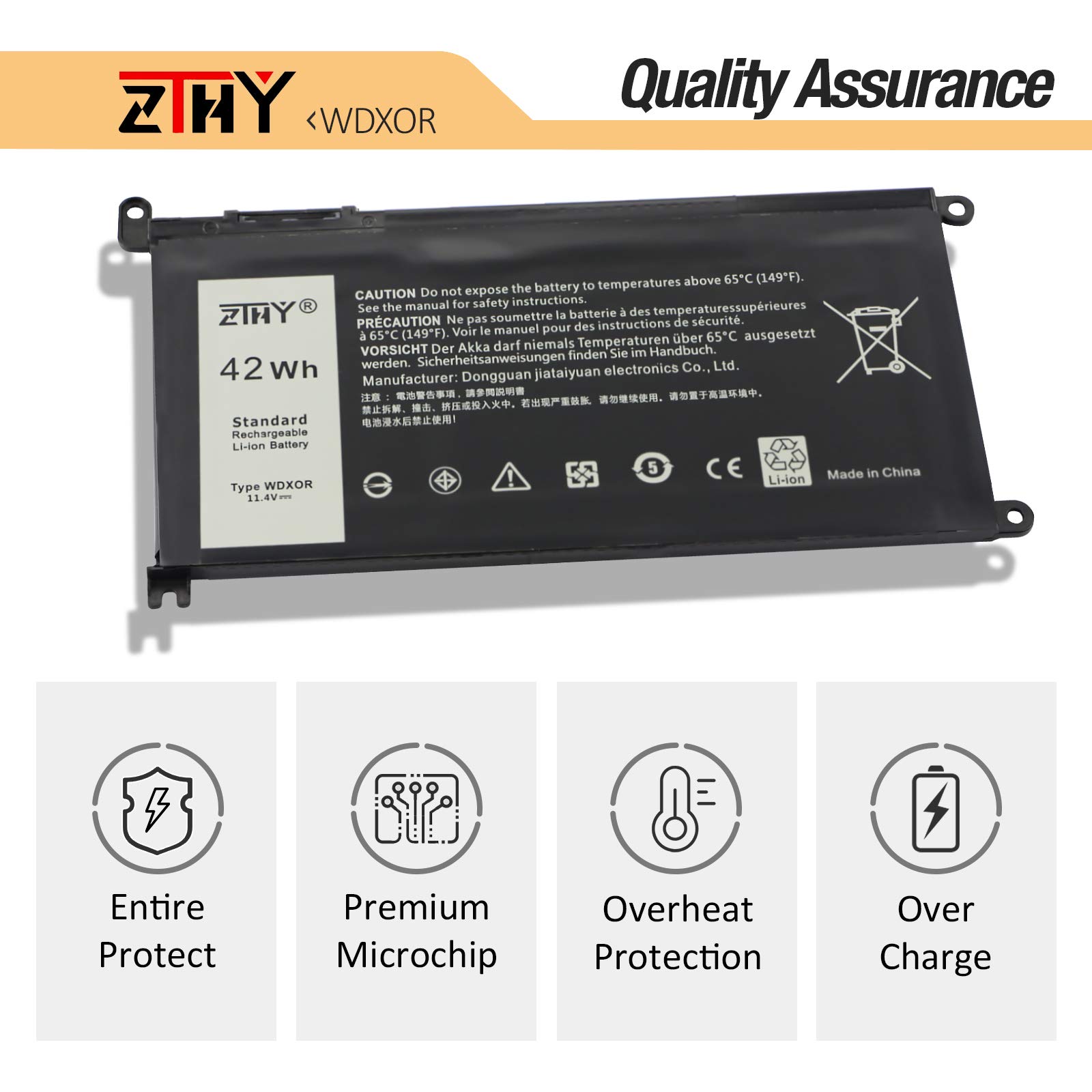 Amazon.com: WDX0R WDXOR Laptop Battery 42Wh Replacement for Dell