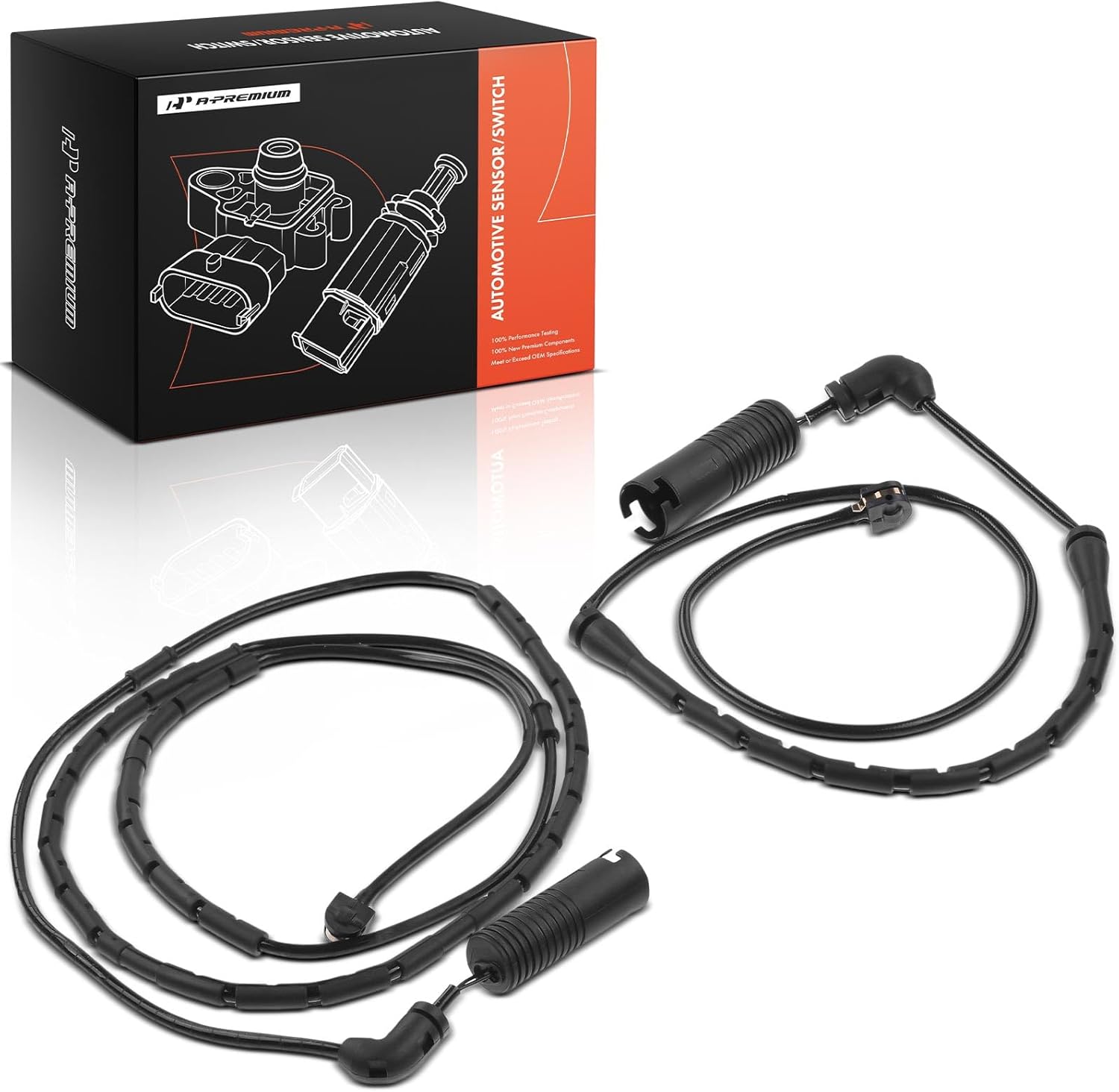 A-Premium Front and Rear Disc Brake Pad Wear Sensors Compatible with BMW E46 Series M3 2001-2006 L6 3.2L, 2-PC Set
