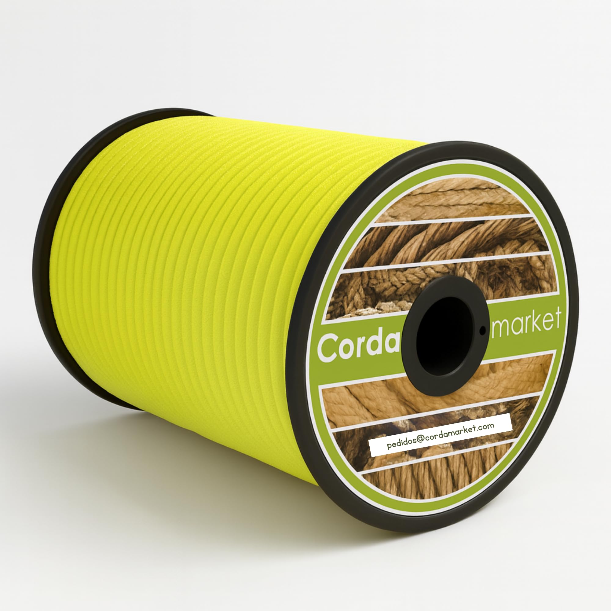 Cordamarket 8 mm Elastic Rubber, Unisex Adults, Fluor Yellow, 50 mts